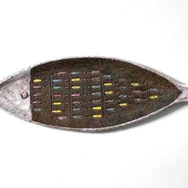 Rare Bitossi Raymor Ceramic Fish Tray Italy 1950s 