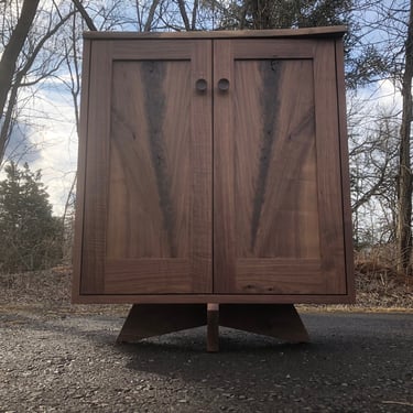 George Nakashima Style Tall Cabinet Made with American Walnut 