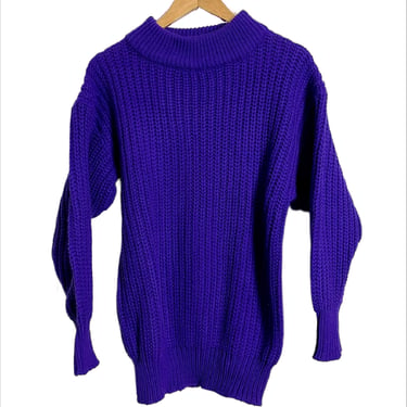 1990s vintage bulky knit tunic sweater - size medium 