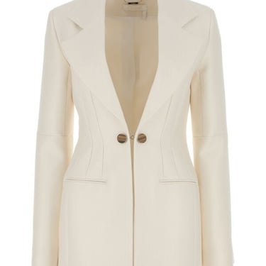 Chloe Women Ivory Silk Blend Blazer