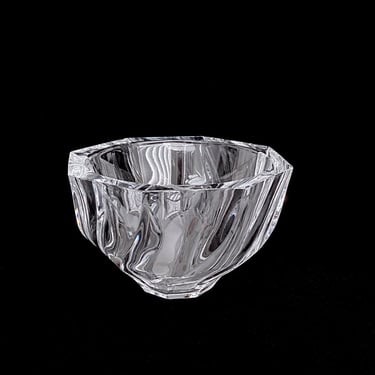 Vintage 7.5" X 4.75" Orrefors Sweden Crystal Art Glass RESIDENCE Octagonal Twist Bowl Olie Alberius 20th Century Design Scandinavian Glass 