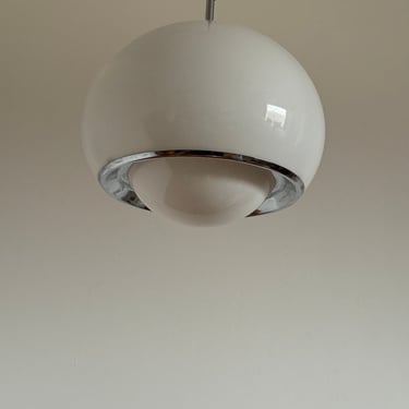 Meblo Guzzini Pendant Light / Vintage  White Ceiling Lamp / Mid-Century Modern Lighting / Home Decor / Italy / 1970s 