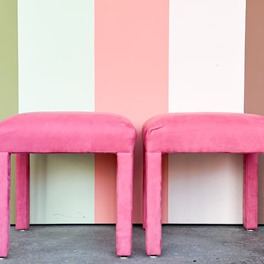 Pair of Hot Pink Parsons Stools