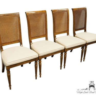 Set of 4 ETHAN ALLEN Classic Manor Solid Maple Cane Back Dining Side Chairs 15-6010 