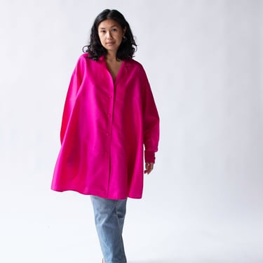 1990s Hot Pink Silk Top | Donna Karan 