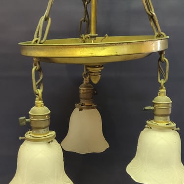 Vintage brass 3-4 bulb chandelier