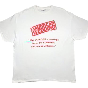 Vintage 2003 “American Wedding” Funny Comedy Movie Promotional Graphic T-Shirt Size XL 