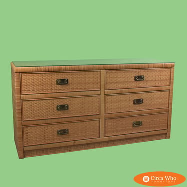 Wrapped Rattan Coastal Dresser