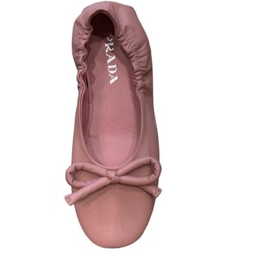 2000S Prada Pink Leather Ballet Style Shoes Dead Stock 