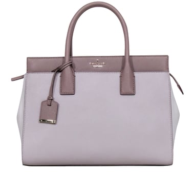 Kate Spade - Grey, Taupe &amp; Cream Colorblock &quot;Candace&quot; Leather Tote Bag