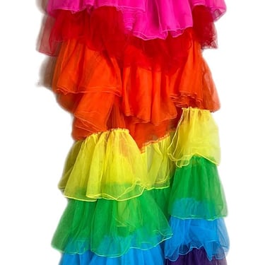 Rainbow High- Low Tulle Maxi Dress (1X)