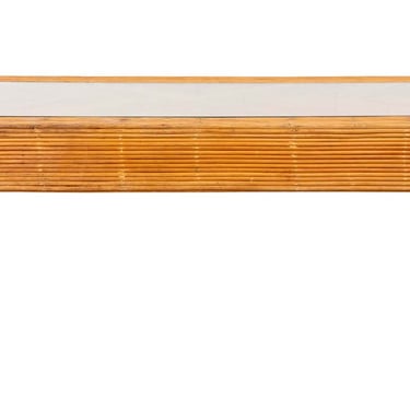 Rattan Scroll Ming Coffee Table with Glass Top