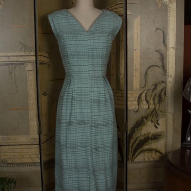 MEMORIAL WEEK SALE - Super Soft Aqua Cotton Vintage 1950s Day Dress - Item #180 
