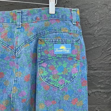 Chic Floral Denim Jeans\/ W 30\