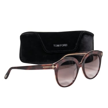 Tom Ford - Dark Brown Tortoise Shell Round Frame Sunglasses