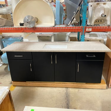 Brookhaven Vanity with Black Base and Stone Top