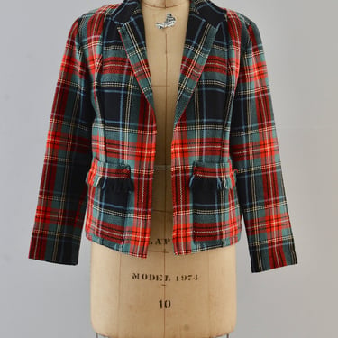 Vintage 1950s Woven Plaid Jacket