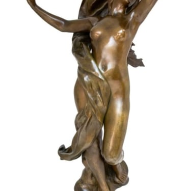 Henri Godet "L'Aurore" Patinated Bronze Sculpture