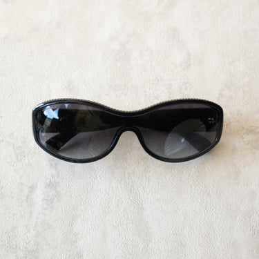 Y2K Chanel Interlocking CC Logo Shield Sunglasses