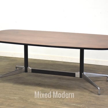 Refinished Eames Rosewood Aluminum Dining Table 