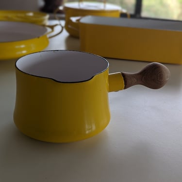 Vintage Dansk Kobenstyle Medium Yellow Saucepan / Butter Warmer 