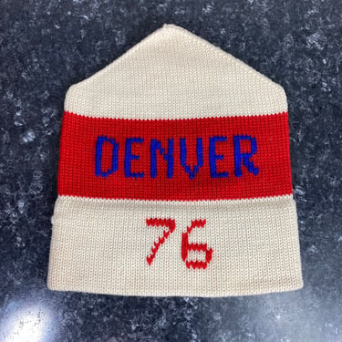 Vintage 1976 Denver Colorado Olympic Cap Hat Beanie, 100% Wool Made in Italy, Especially for May D&F Ski Shop, Retro Colorado Vintage Beanie 
