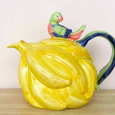 Fitz and Floyd Banana Teapot and Trinket Dish
