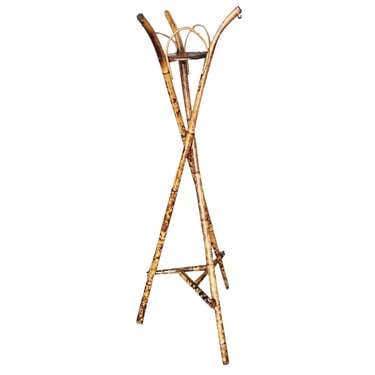 Restored Aesthetic Movement Tiger Bamboo Tripod Plant Stand 