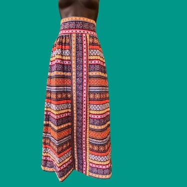 folklore maxi skirt Lanz floral quilted long skirt medium 