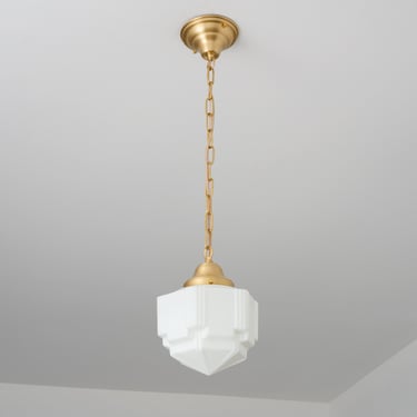 Art Deco Lighting - Ceiling Light Fixture - Chain Hung Pendant - Kitchen Island 