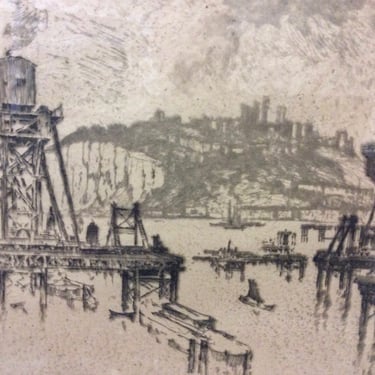 joseph pennell dover harbour etching 1910 