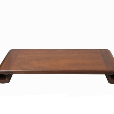 15" Brown Oriental Scroll Rectangular Display Table Stand Riser ws3503E 