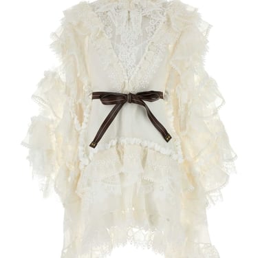 Zimmermann Women Ivory Organdie Crush Mini Dress