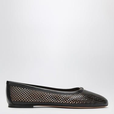 Chloe Marcie Black Perforated Leather Ballerina Women