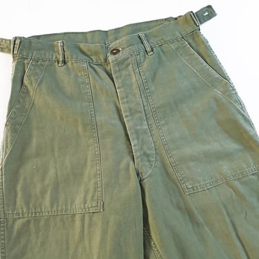 vintage army pants / OG 107 pants / 1960s OG 107 Cotton Sateen Side Tag Army Pants 30-32 