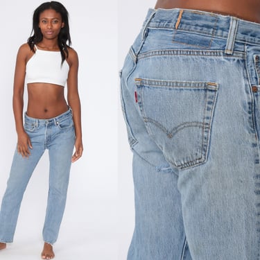 Ripped Levis Jeans -- Levi Distressed Jeans Straight Leg Button Fly 90s Mom Jeans Denim Pants Mid Rise Waist 80s Medium 