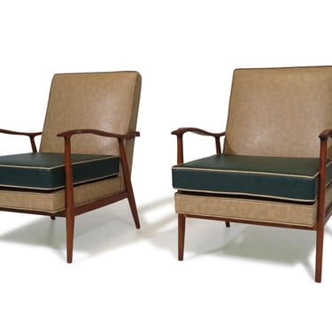 Rino Levi Mid-century Brazilian Modern Lounge Chairs in Caviuna