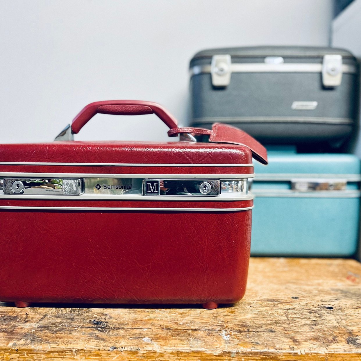 Samsonite Maroon Train Case | Dark Red Vintage Train | Piccadilly