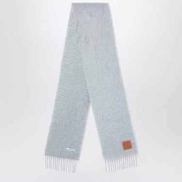 Loewe Light Grey Mohair And Wool Scarf Women