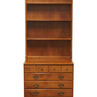 ETHAN ALLEN Heirloom Nutmeg Maple Custom Room Plan CRP Three Drawer Chest w. Bookcase Top 10-4510 / 10-4019 