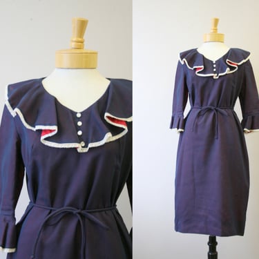 1960s Don Sophisticates Ruffled Dress 