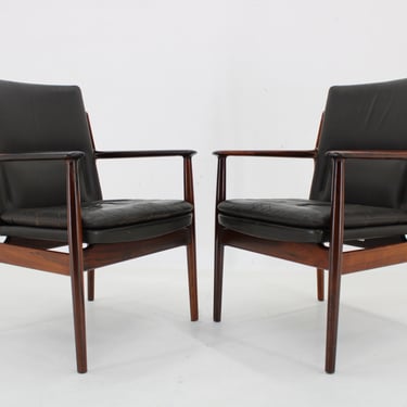 1960s Pair of Arne Vodder 431 Armchairs by Sibast Mobler,Denmark / Mid-century / Black Colour / Vintage Armchairs / 