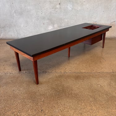 Mid Century Modern Coffee Table With Magazine Holder