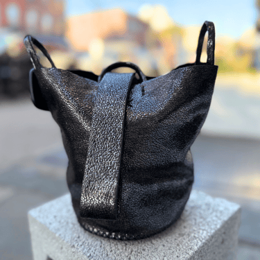 Navigli bag, black crackle