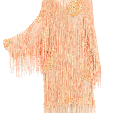 Peach Fringed Knit Tunic