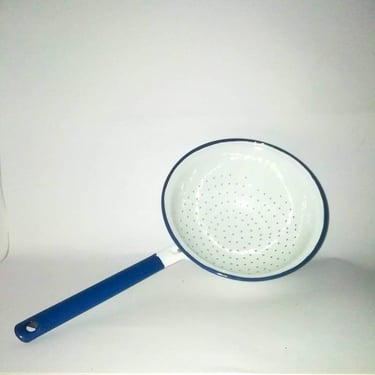 Vintage Emo Celje Enamel Strainer/ Yugoslavia / Vintage Enamel Colander / Mid Century Modern Rustic Decor/ 70s 