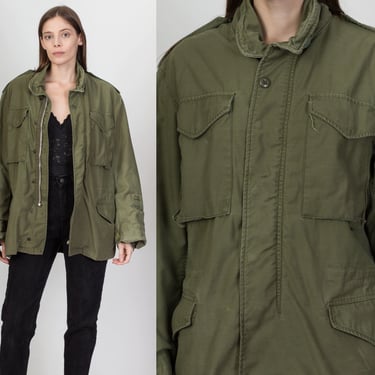 Vintage 60s 70s M65 Hooded Army Field Jacket - Men's Small, Women's Medium | Vintage Olive Drab Vietnam Era Military M-65 Coat 