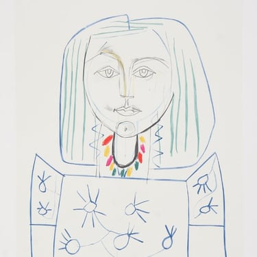 Portrait de Femme au Collier, Pablo Picasso (After), Marina Picasso Estate Lithograph Collection 