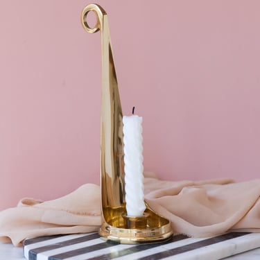 Tall Brass Candlestick Holder Single 11
