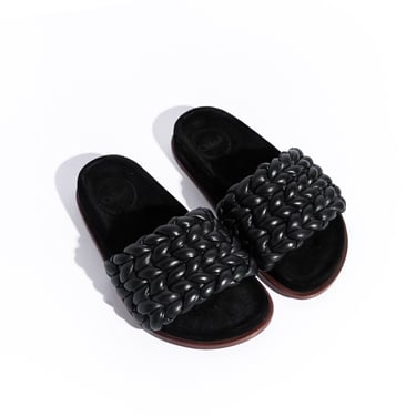 CHLOE Black Braided Sandals (Sz. 36)